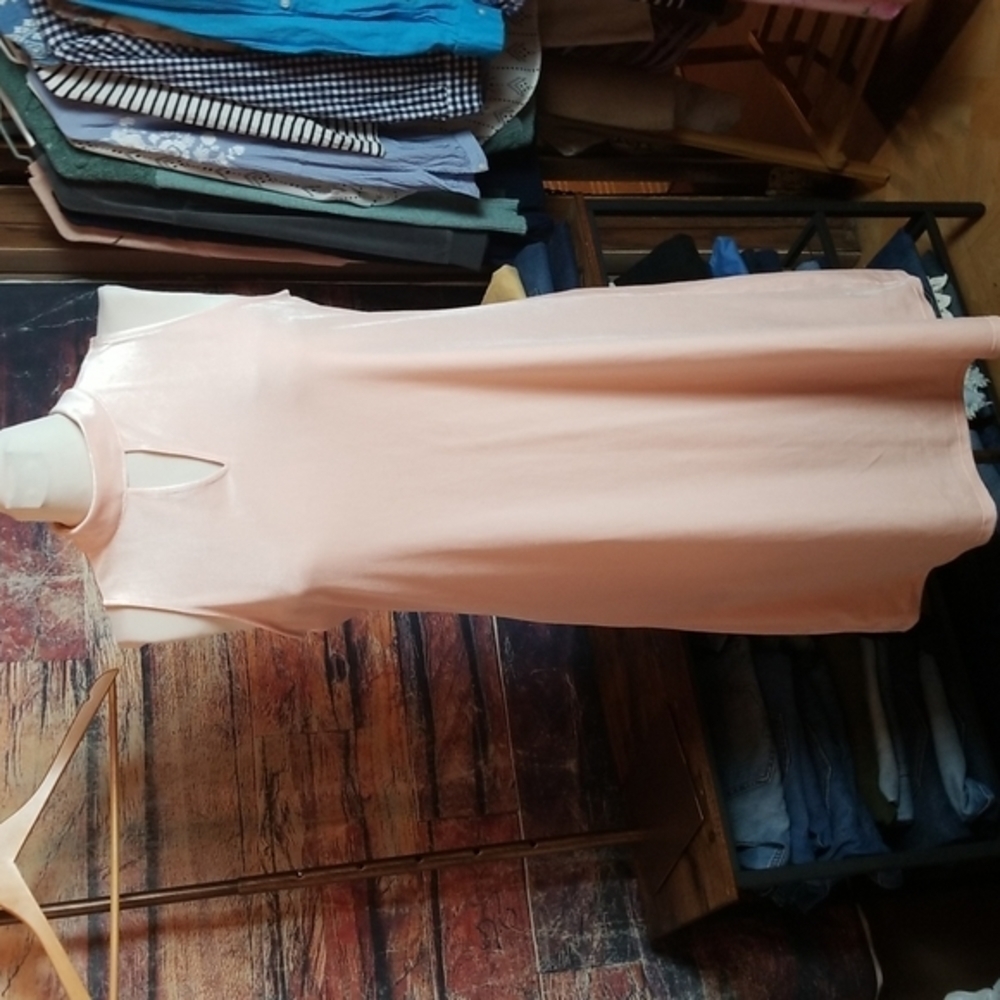 WORTHINGTON | Pink Velvety Sleeveless Dress